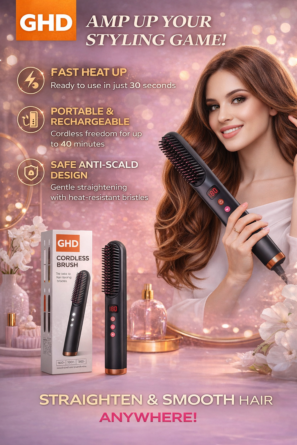 Italian GHD™ Smart Wireless Hair Brush