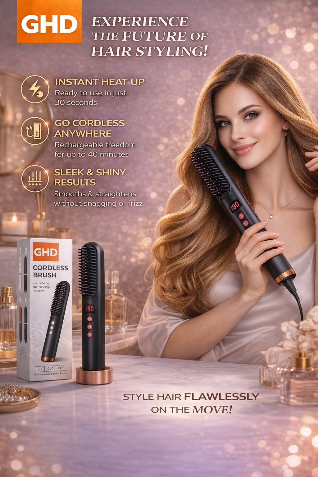 Italian GHD™ Smart Wireless Hair Brush