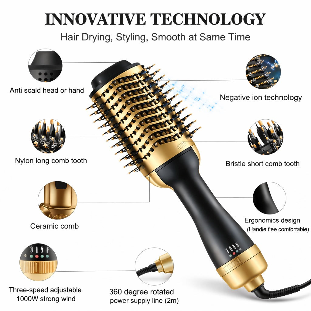 LuxGlow™ Italian 3-in-1 Ionic Hair Styler